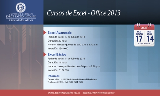 Inicio Curso de Excel Básico | Universidad de Bogotá Jorge Tadeo Lozano