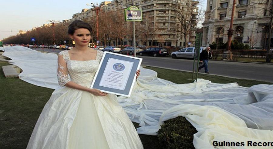 El vestido de novia m s largo del mundo. Y si usted se casa le